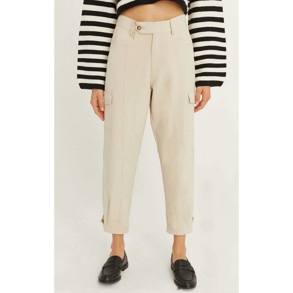 CRESCENT Alta Beige Utility Cargo Pants NWT Size Large - Picture 1 of 8